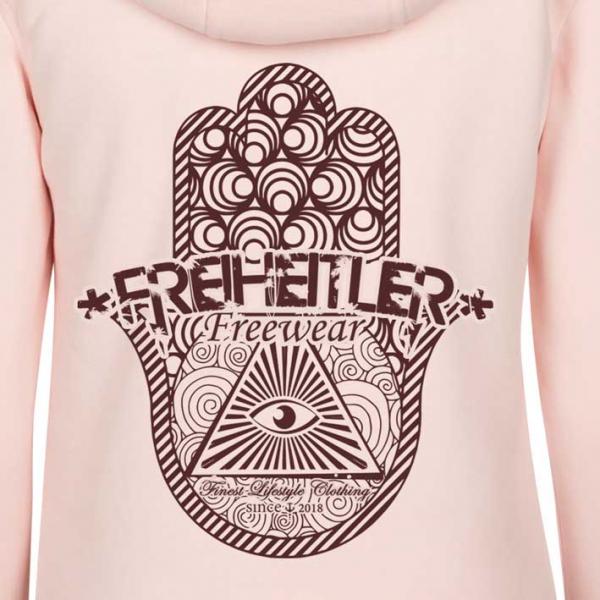 Hand Hoodie Damen Rosa