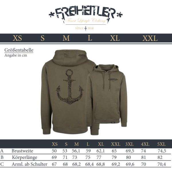 Werte Anker Hoodie Olive Unisex