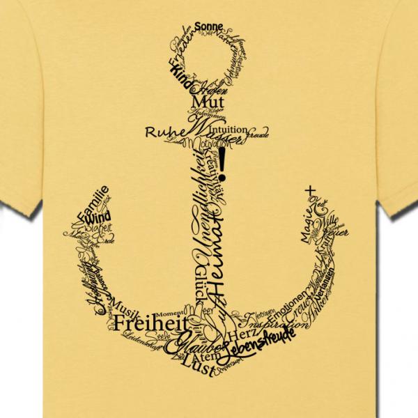 Bio Premium Werte Anker Shirt Jojoba Öl Unisex