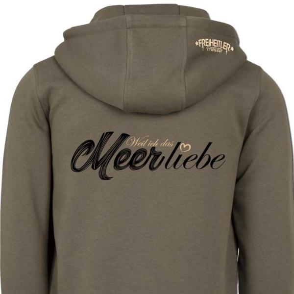 Meer liebe Premium Zipper Oliv Unisex
