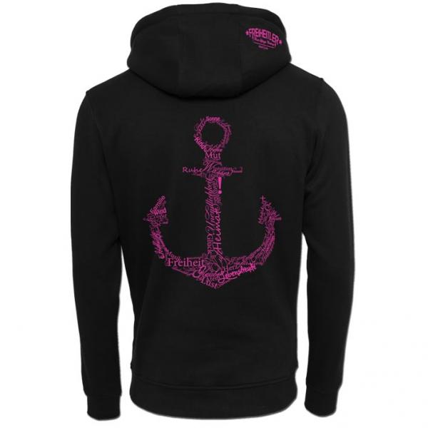 Werte Anker Hoodie "29.565" Schwarz Pink Unisex