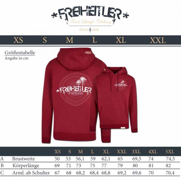 Holzscheibe Hoodie Bordeaux Unisex