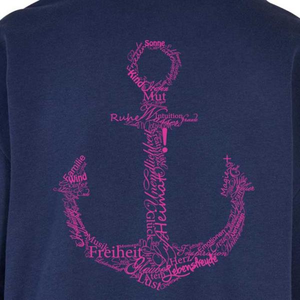 Werte Anker Oversized Sweater Damen Navy