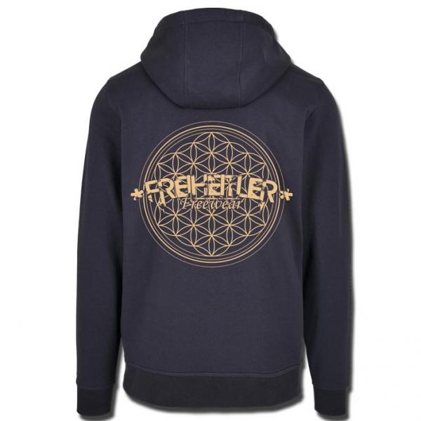 Blume des Lebens Hoodie Unisex Navy