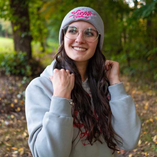 Glaube Liebe Hoffnung Hoodie Damen Lichtgrau