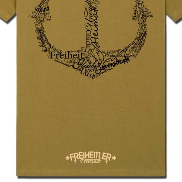 Bio Premium Werte Anker Shirt Oliven Öl Unisex