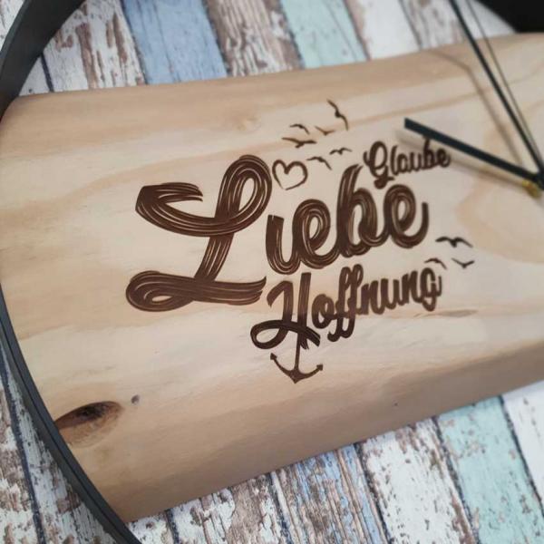 Glaube Liebe Hoffnung Wanduhr