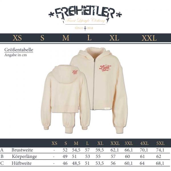 Oversized Zipper Glaube Liebe Hoffnung Damen Sand