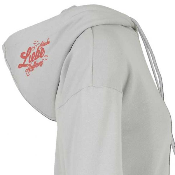 Glaube Liebe Hoffnung Hoodie Damen Lichtgrau