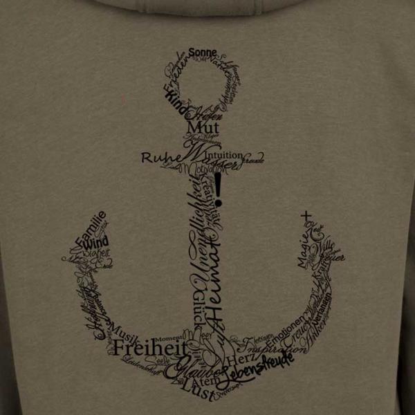 Werte Anker Hoodie Olive Unisex