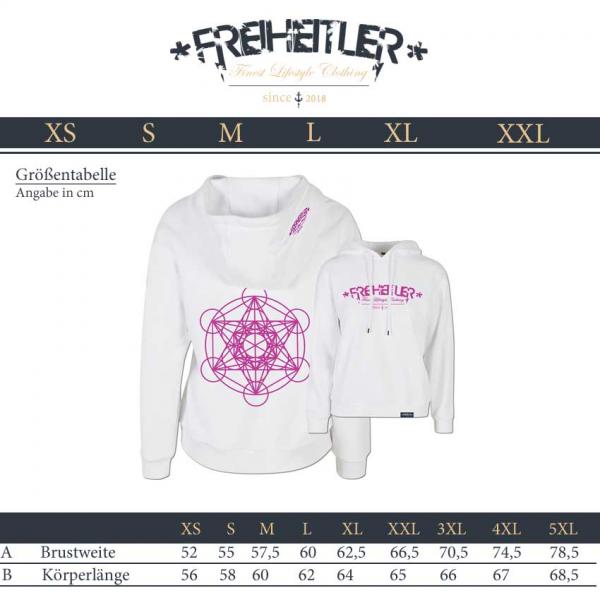 Metatrons Würfel Relaxe Hoodie Damen Weiß