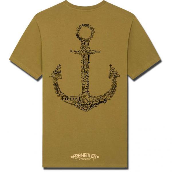 Bio Premium Werte Anker Shirt Oliven Öl Unisex