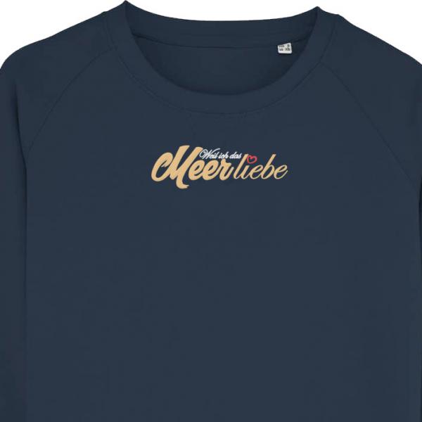Bio Premium Meer liebe Ladies Sweater Stick NAVY