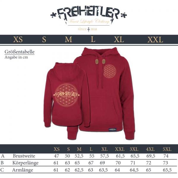 Blume des Lebens Hoodie Damen Rot