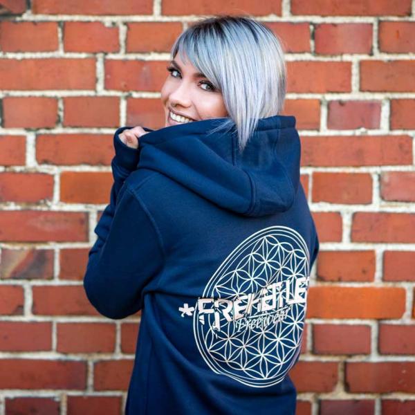 Blume des Lebens Hoodie Unisex Navy