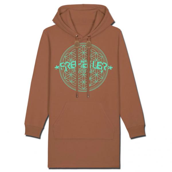 Bio Premium Blume des Lebens Hoodie Kleid