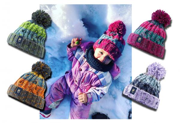 Strickmütze Winter bunt Kids