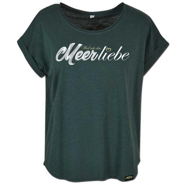 Meer liebe Long Girlie Flaschgrün