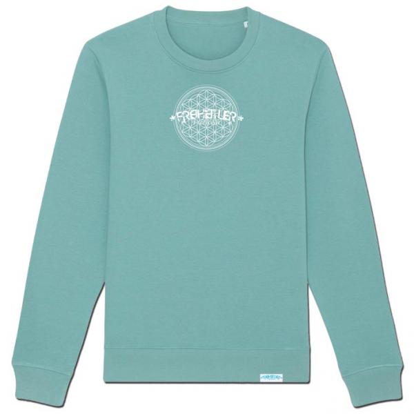 Bio Premium Blume des Lebens Sweater "29.565" Unisex Pazifik