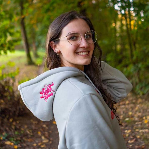 Glaube Liebe Hoffnung Hoodie Damen Lichtgrau