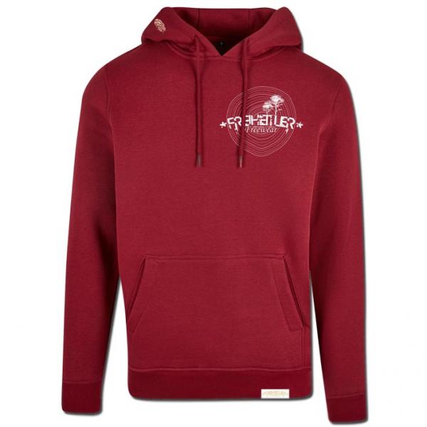 Holzscheibe Hoodie Bordeaux Unisex