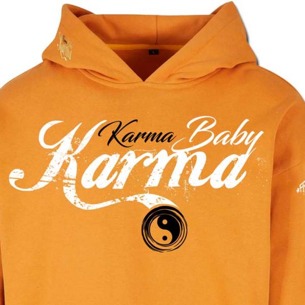 Luxury Karma Oversized Hoodie Orange Unisex