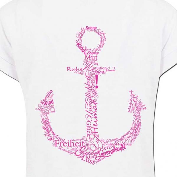 Werte Anker Long Girlie "29.565" Weiß Damen