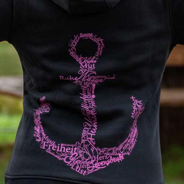 Werte Anker Hoodie "29.565" Schwarz Pink Unisex
