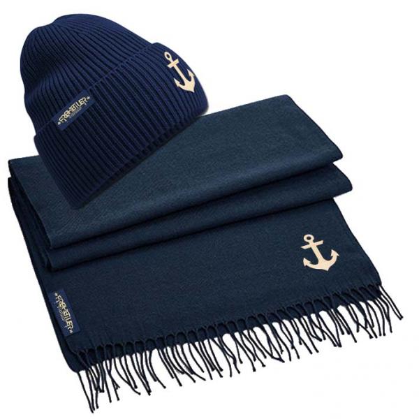 Recycling Beanie Anker Set Navy