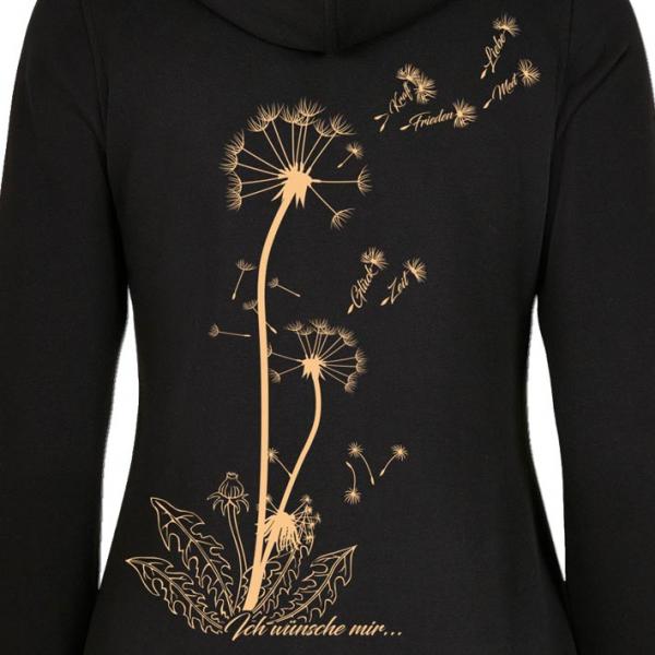 Pusteblume Sweat Parka Schwarz Damen