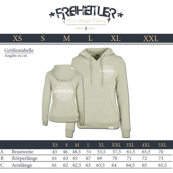 Blume des Lebens Hoodie Damen Salbei
