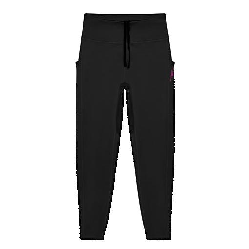 Premium Sports Leggings Pure Black Pink Damen