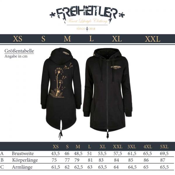 Pusteblume Sweat Parka Schwarz Damen