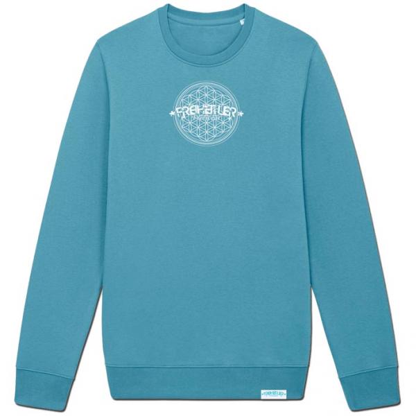 Bio Premium Blume des Lebens Sweater "29.565" Unisex Atlantik