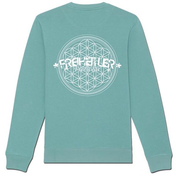 Bio Premium Blume des Lebens Sweater "29.565" Unisex Pazifik