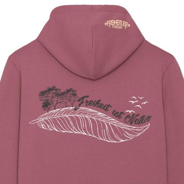 Bio Premium Freiheit ist Natur Hoodie "29.565" Unisex Rose