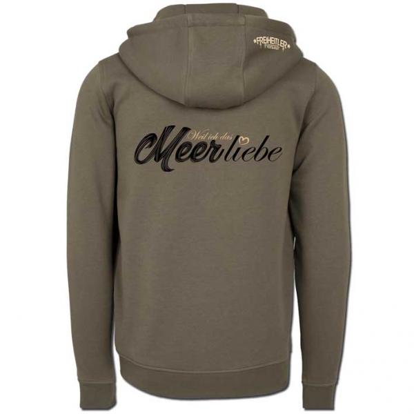 Meer liebe Premium Zipper Oliv Unisex
