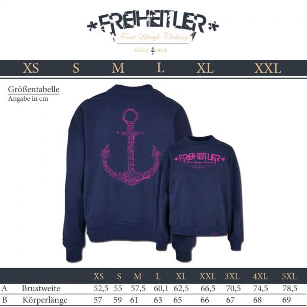 Werte Anker Oversized Sweater Damen Navy