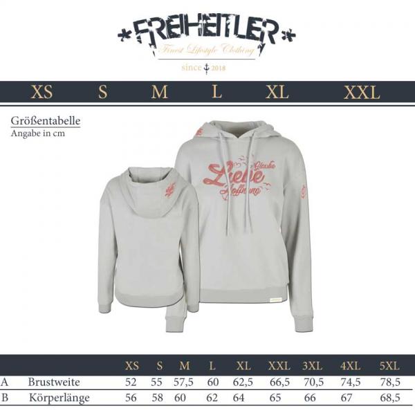 Glaube Liebe Hoffnung Hoodie Damen Lichtgrau
