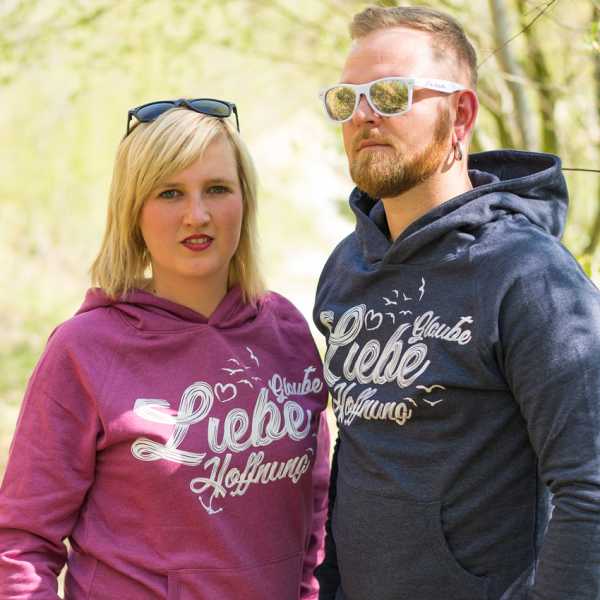 Bio Premium Glaube Liebe Hoffnung Hoodie Unisex