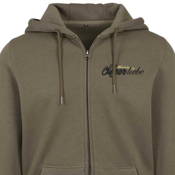Meer liebe Premium Zipper Oliv Unisex