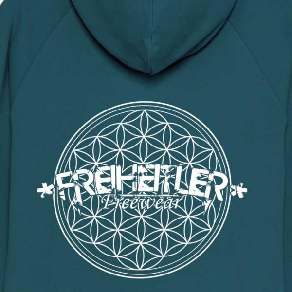 Bio Premium Blume des Lebens Hoodie "29.565" Unisex Smaragd