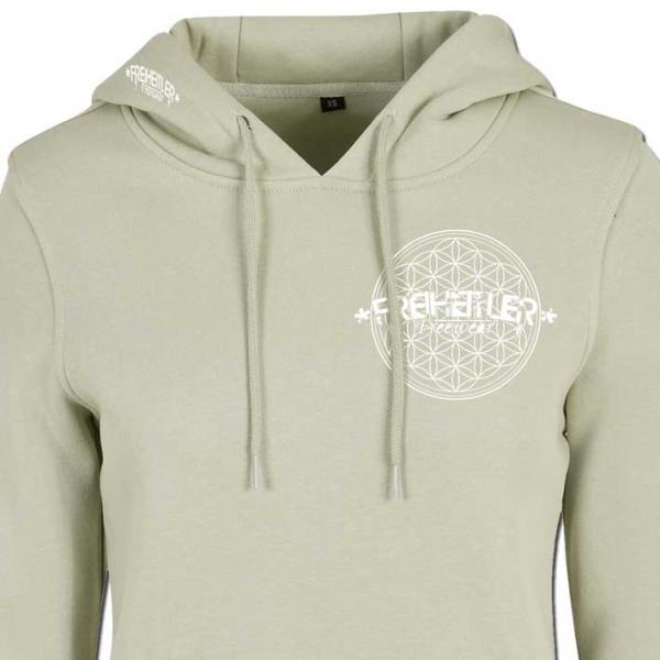 Blume des Lebens Hoodie Damen Salbei