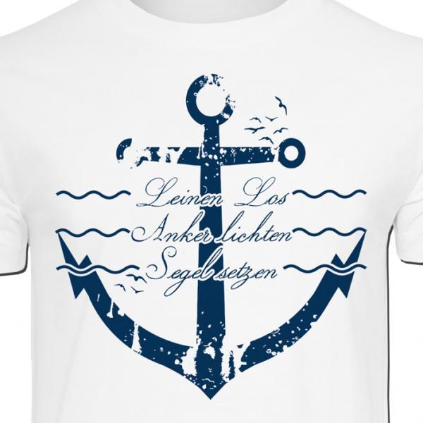 Leinen Los Shirt Weiß Navy