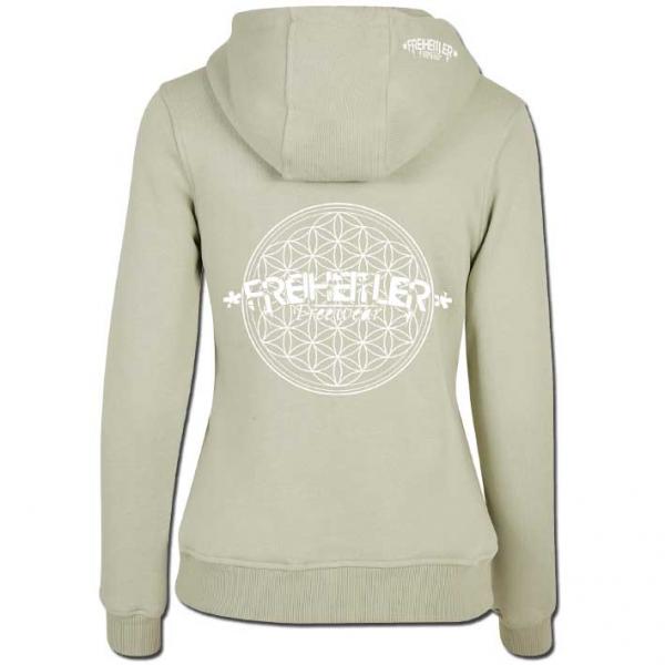 Blume des Lebens Hoodie Damen Salbei