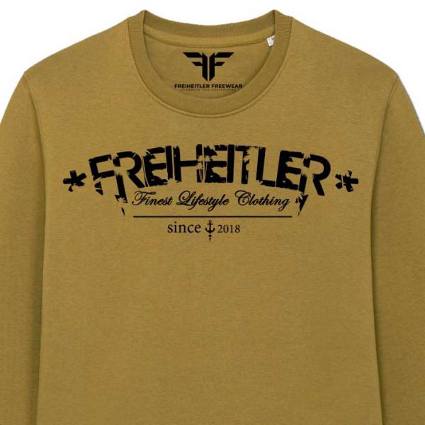 Bio Premium Werte Anker Sweater Olivenöl Unisex