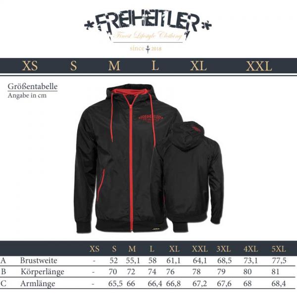 Windbreaker Black Red Stick Unisex