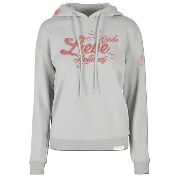 Glaube Liebe Hoffnung Hoodie Damen Lichtgrau