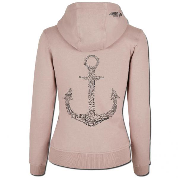 Werte Anker Ladies Hoodie Altrosa