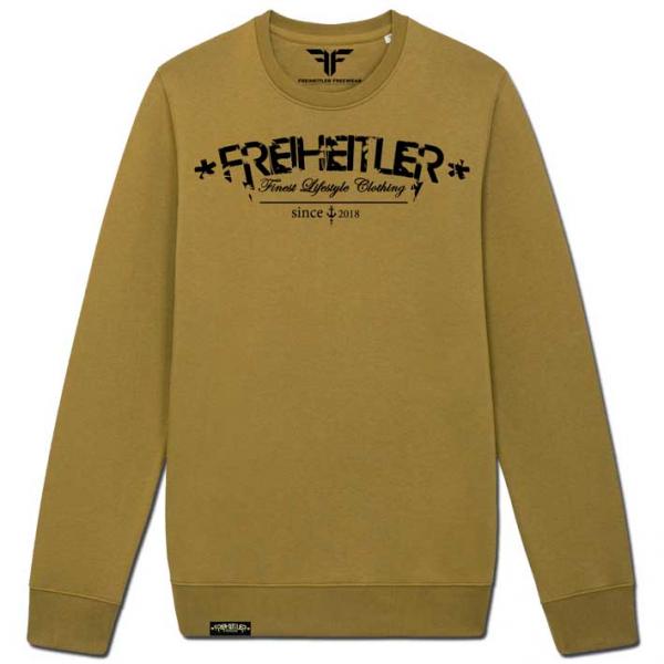 Bio Premium Werte Anker Sweater Olivenöl Unisex